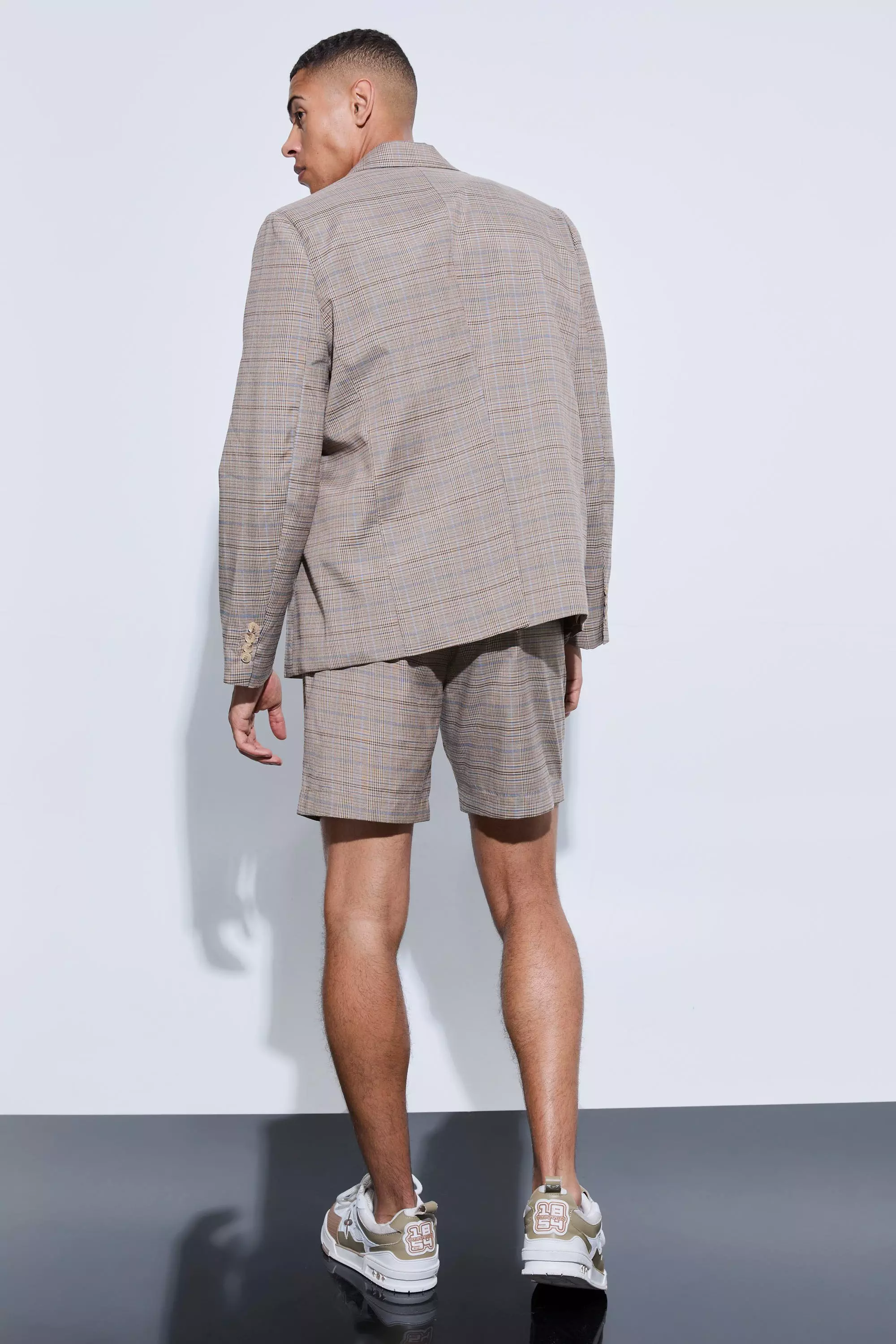 Brown Check Oversized Boxy Blazer alternative image