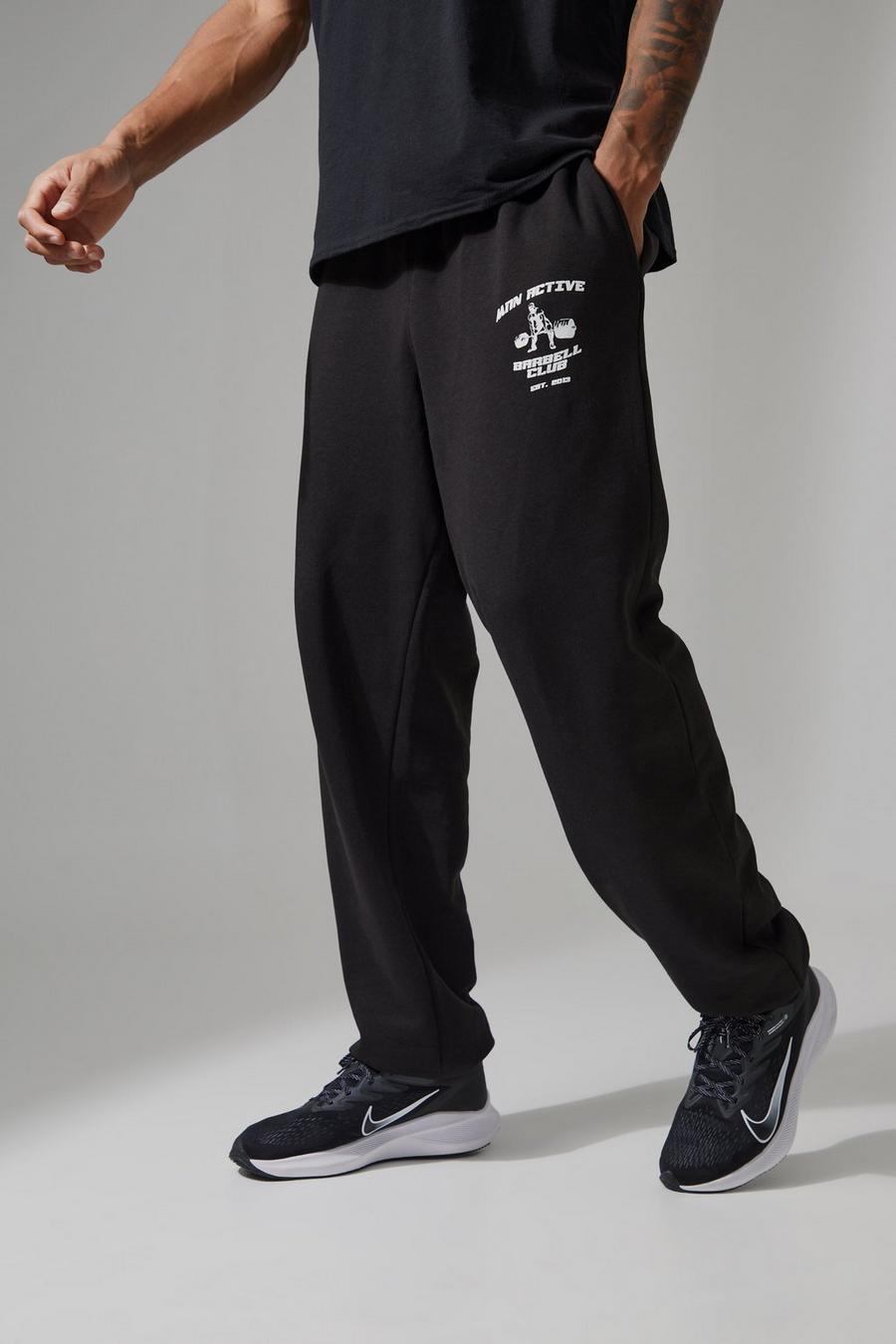 Black Tall Man Active Oversized Barbell Club Sweatpant