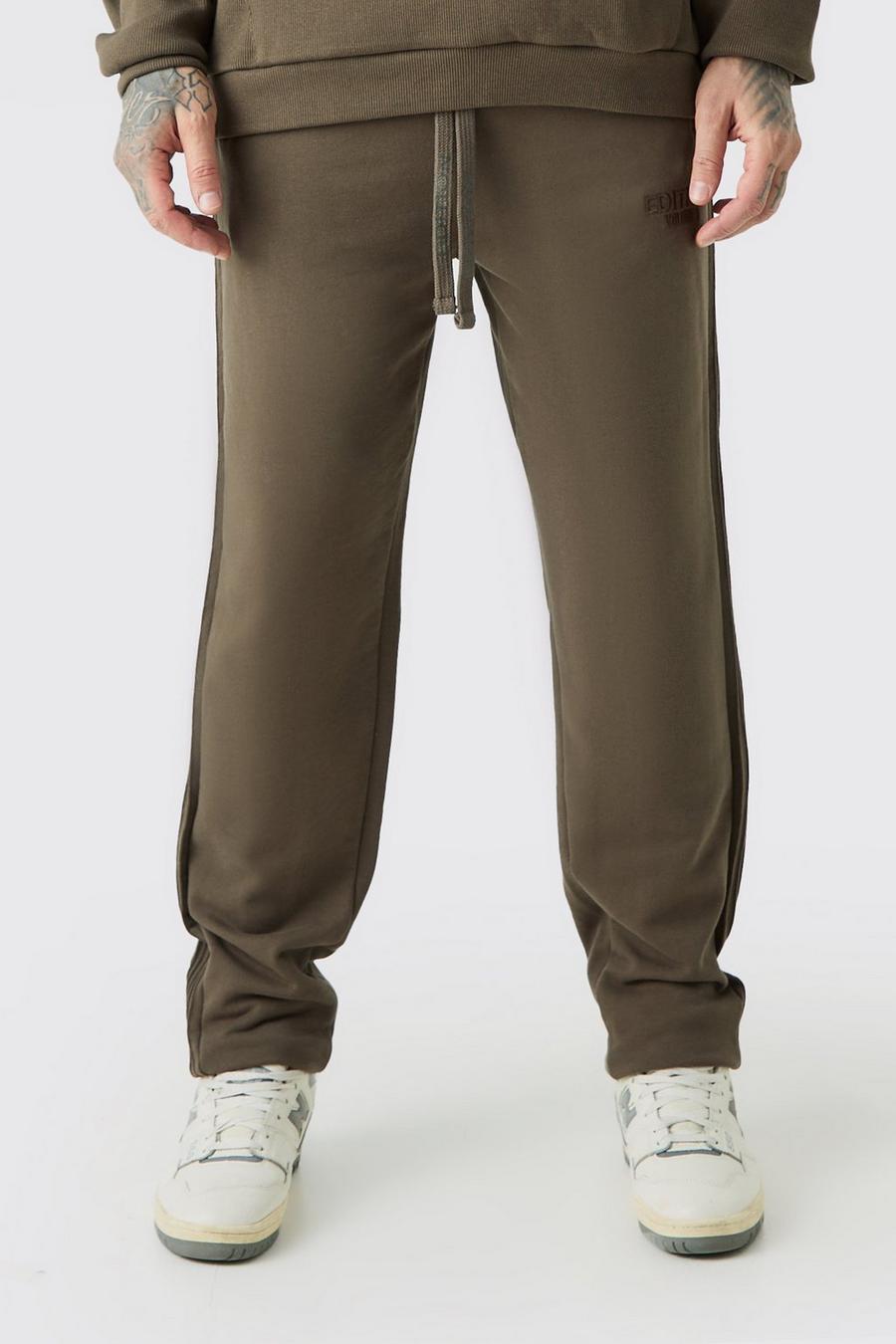 Pantaloni tuta pesanti Tall EDITION oversize con nervature, Chocolate image number 1