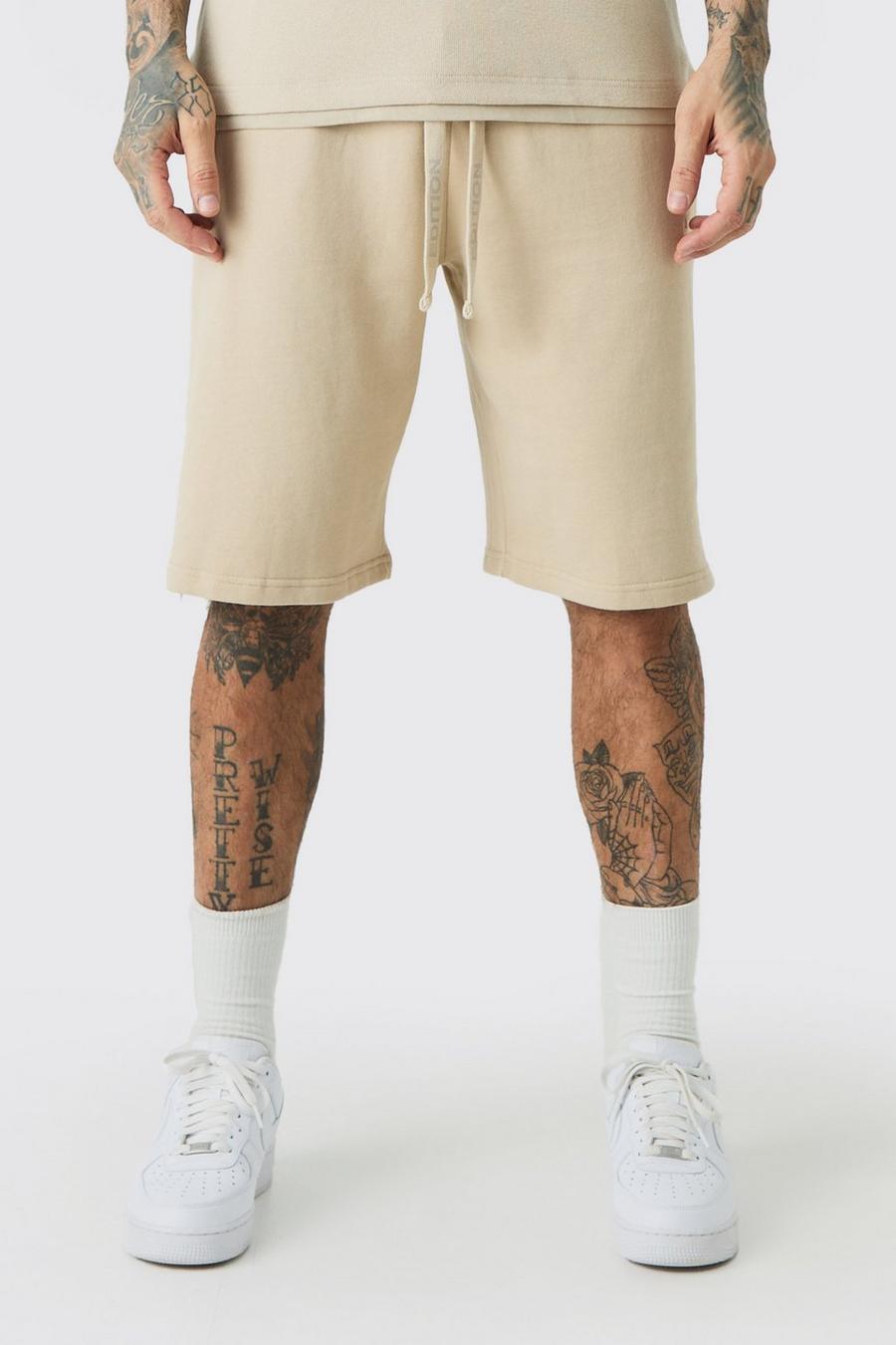Tall Oversize Shorts mit Reißverschluss, Stone
