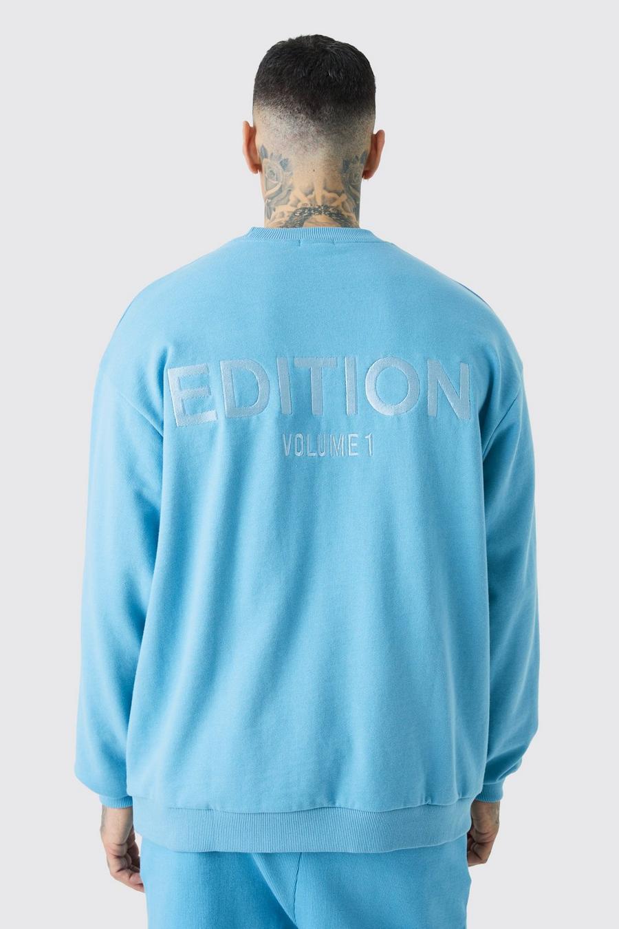 Blue Tall EDITION Oversize sweatshirt i tjockt tyg med hög halsmudd image number 1