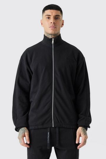 Black Tall EDITION Oversized Heavyweight Harrington Jacket