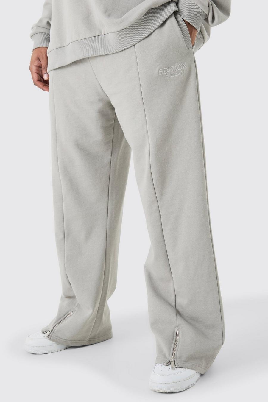 Pantalón deportivo Plus EDITION holgado grueso con abertura en el bajo, Grey image number 1