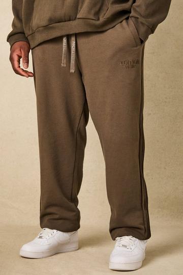 Plus EDITION Oversized Pintuck Detail Heavyweight Jogger chocolate