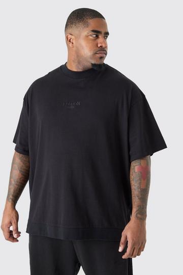 Plus EDITION Oversized Heavyweight Zip Hem T-shirt black