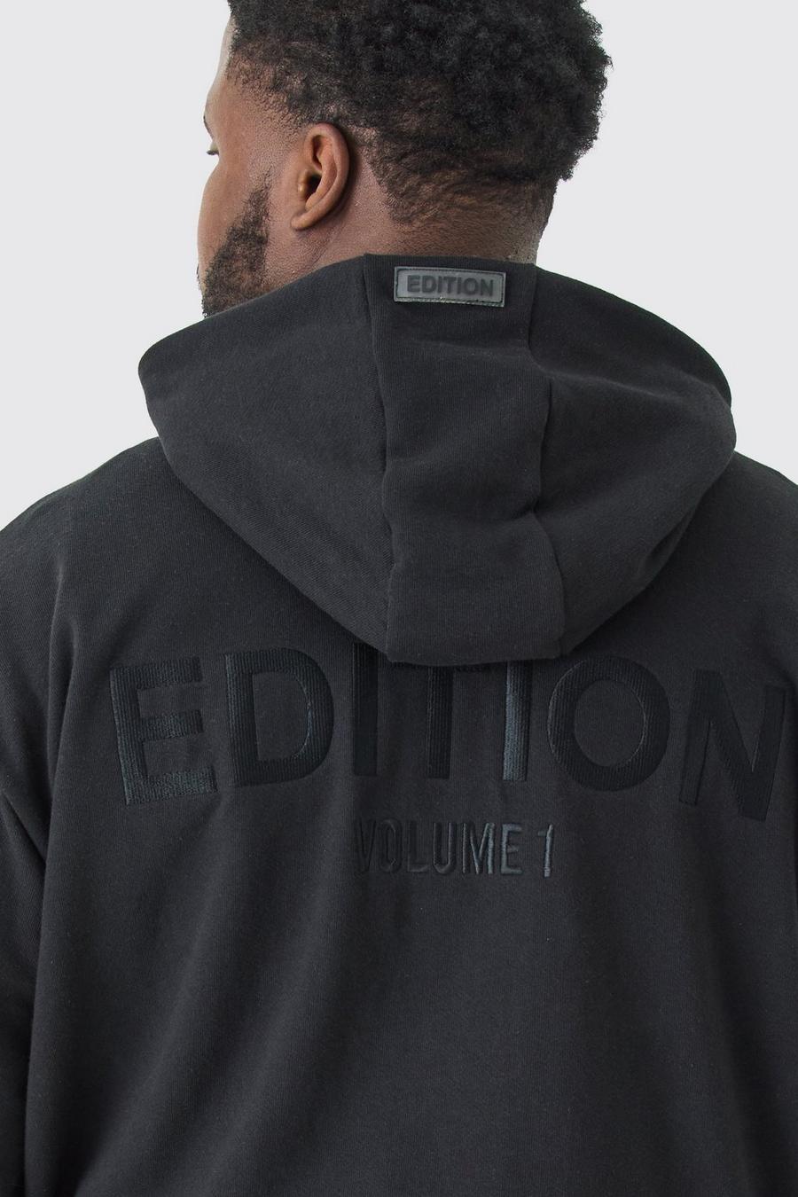 Black Plus EDITION Oversize hoodie med dragkedja image number 1