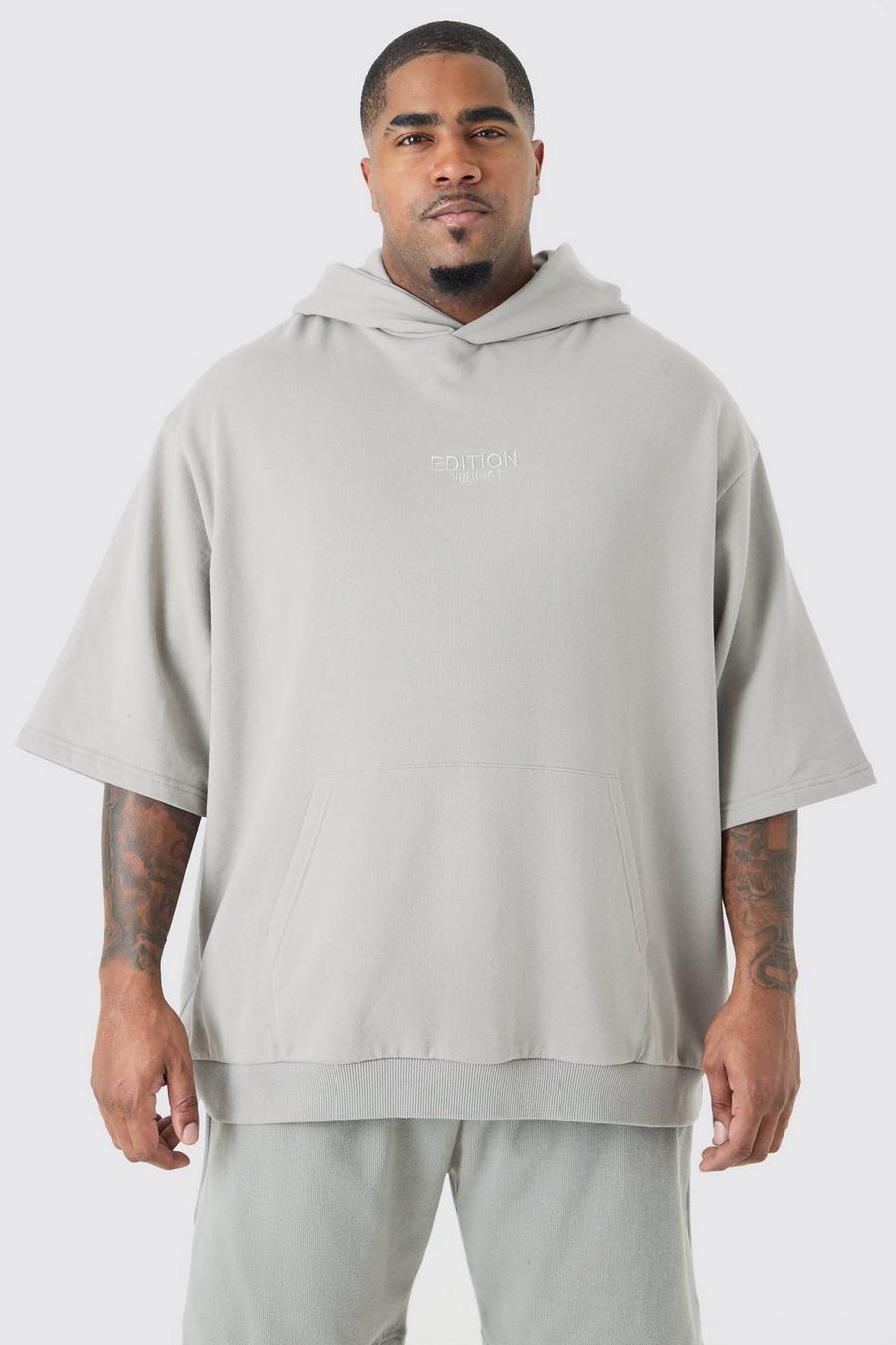 Grey Plus EDITION Oversize hoodie i tjockt tyg med kort ärm image number 1