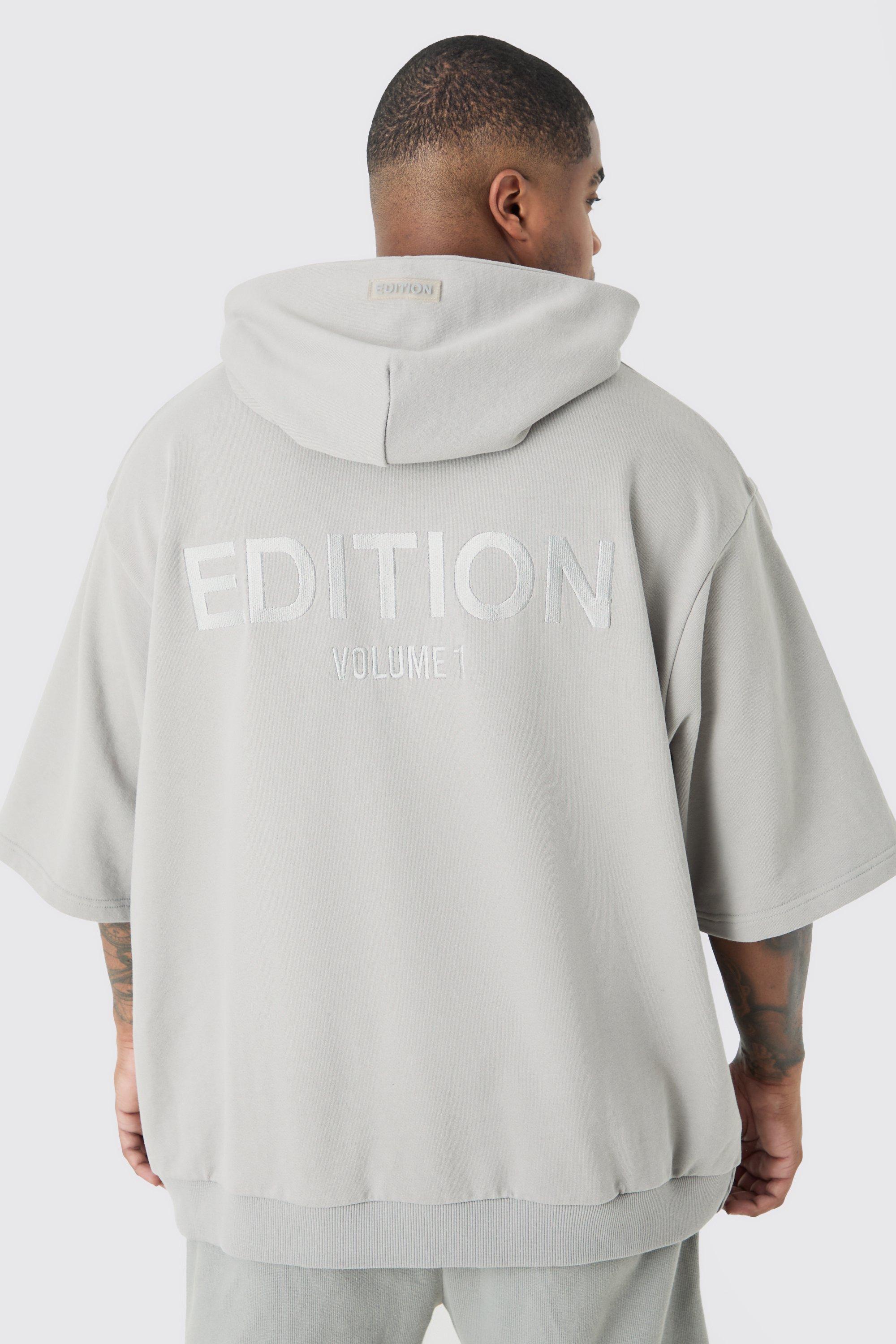 Short sleeve sales grey hoodie