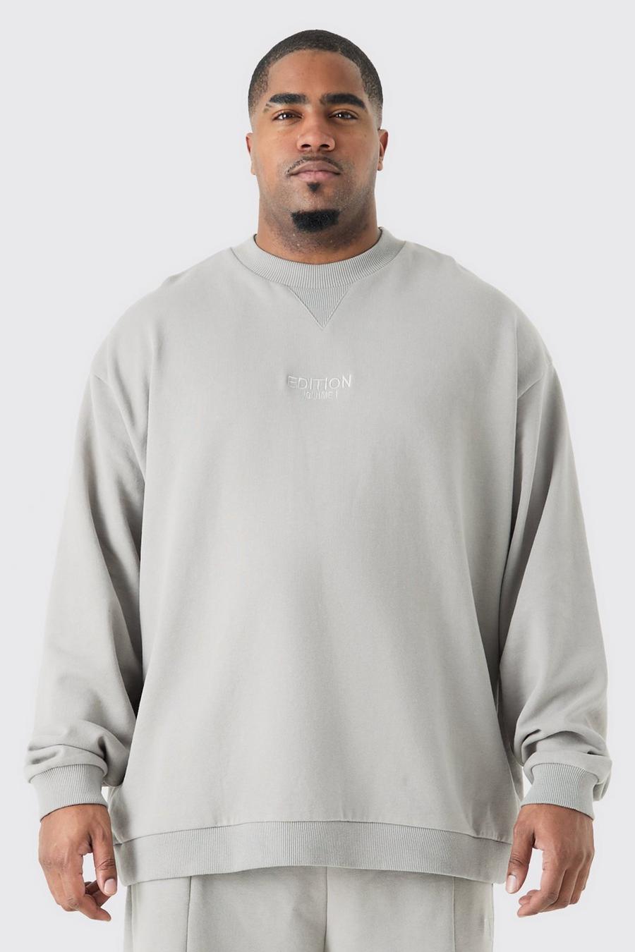 Grey Plus EDITION Oversize sweatshirt i tjockt tyg med hög halsmudd image number 1