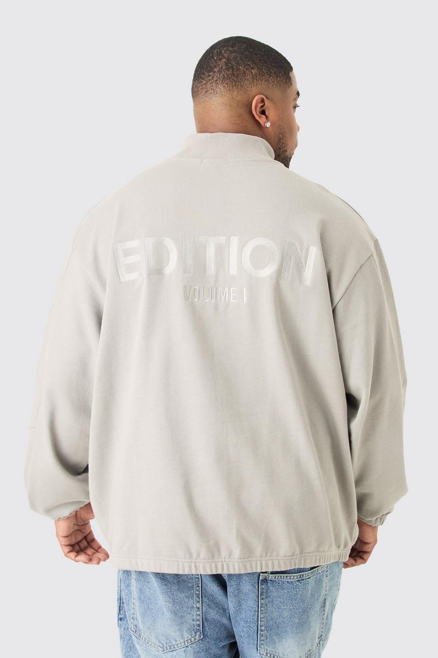 Grey Plus EDITION Oversized  Heavyweight Bomber Jacket