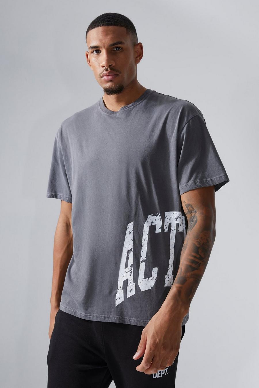 Camiseta Tall MAN Active oversize sobreteñida, Charcoal image number 1