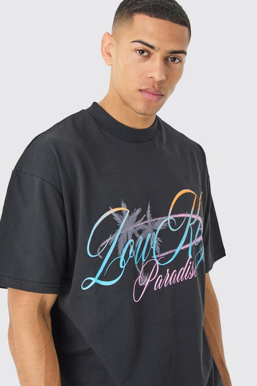 T-shirt oversize à imprimé Paradise, Black image number 1