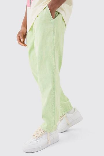 Elasticated Waist Skate Cord Pants In Sage sage