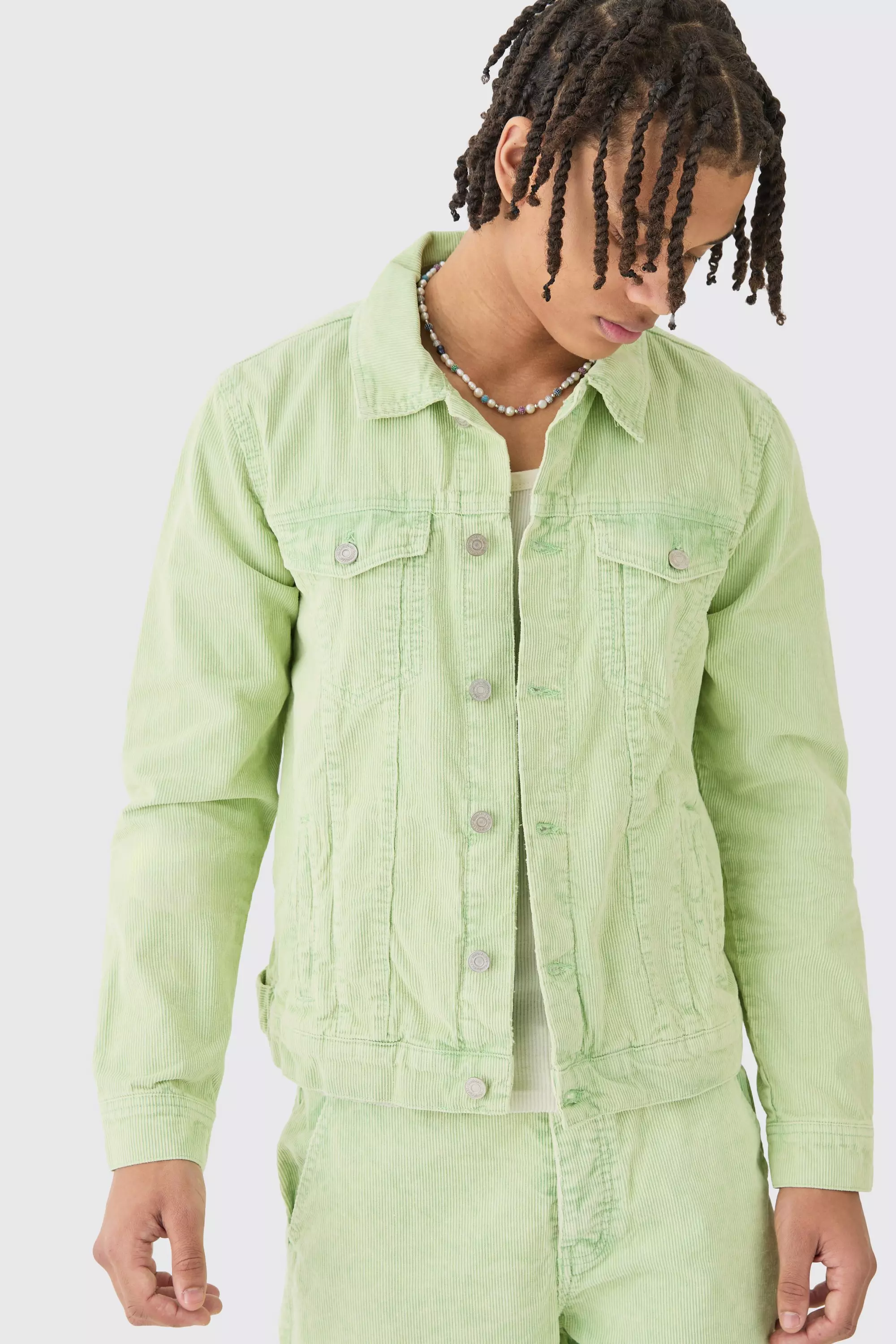 Regular Cord Jacket In Sage alternative image