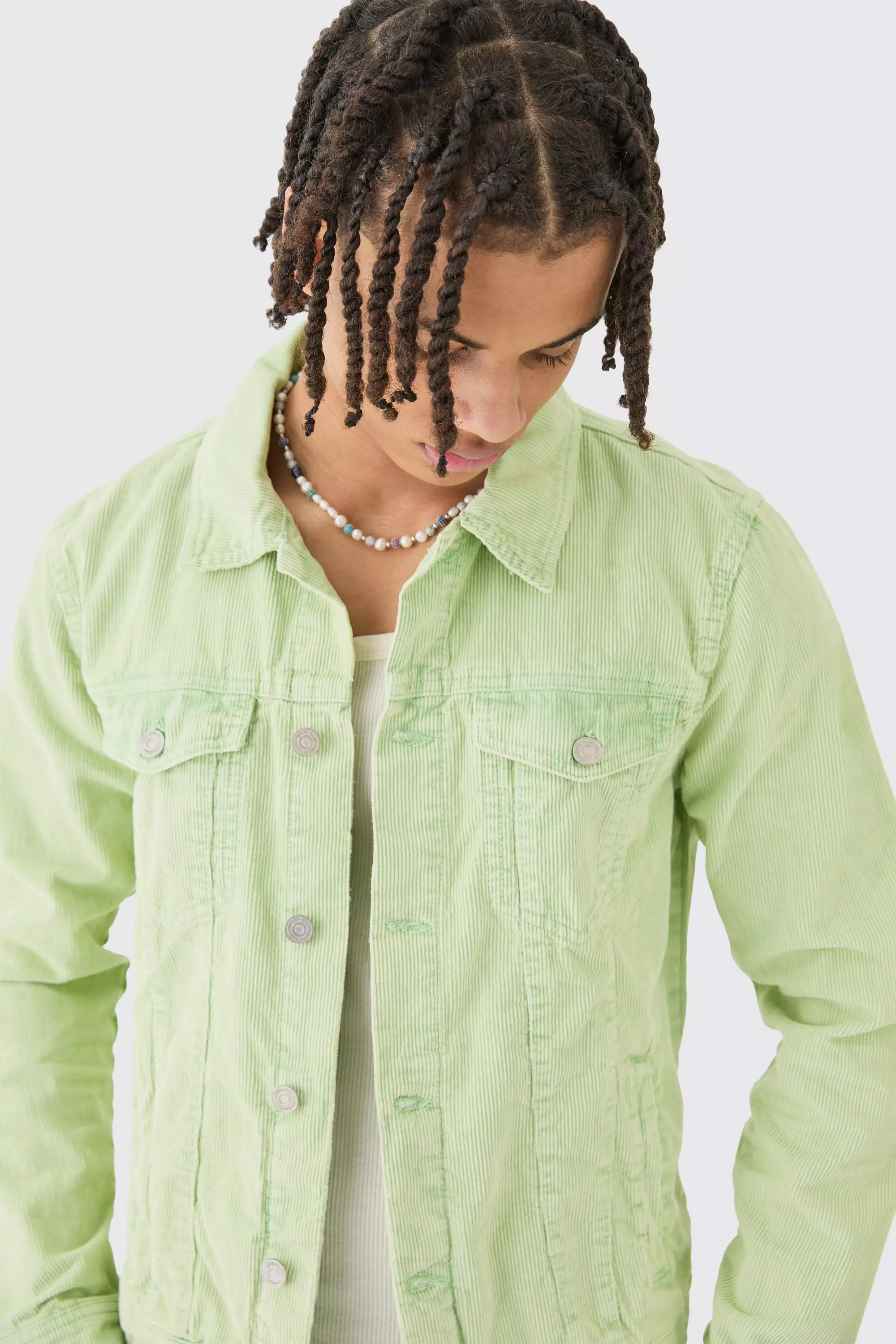 Regular Cord Jacket In Sage alternative image