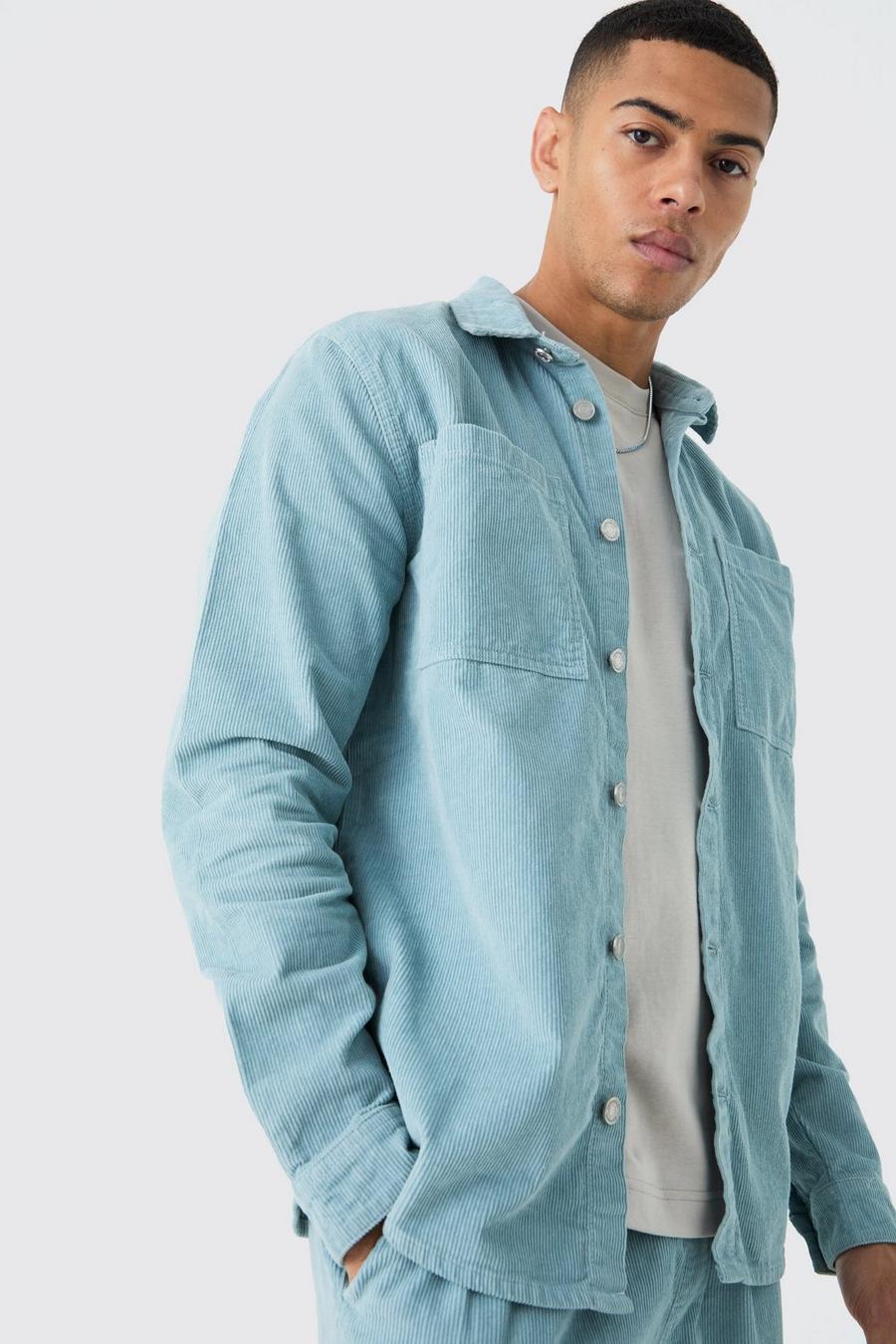 Oversized Cord Shirt In Slate image number 1
