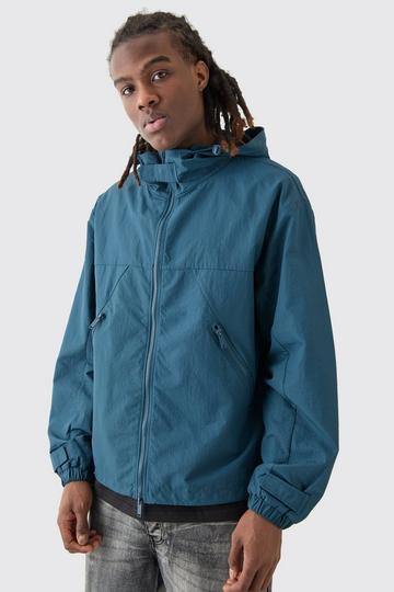 Ripstop Hooded Windbreaker blue