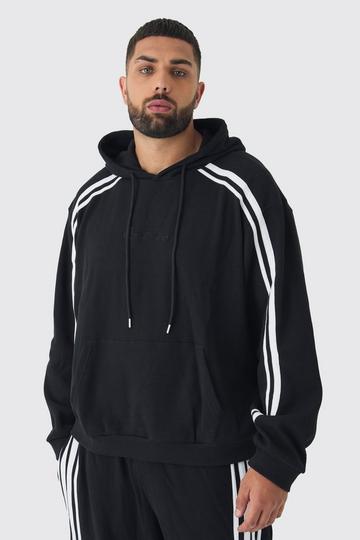 Plus Oversized Boxy Heavy Waffle Tape Hoodie black