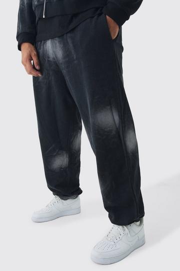 Plus Oversized Heavy Washed Applique Jogger black