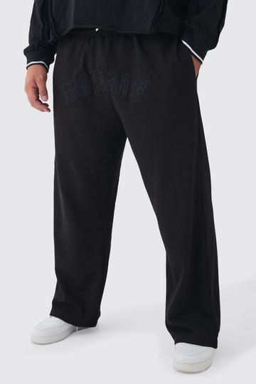 Plus Relaxed Fit Waffle Homme Jogger black