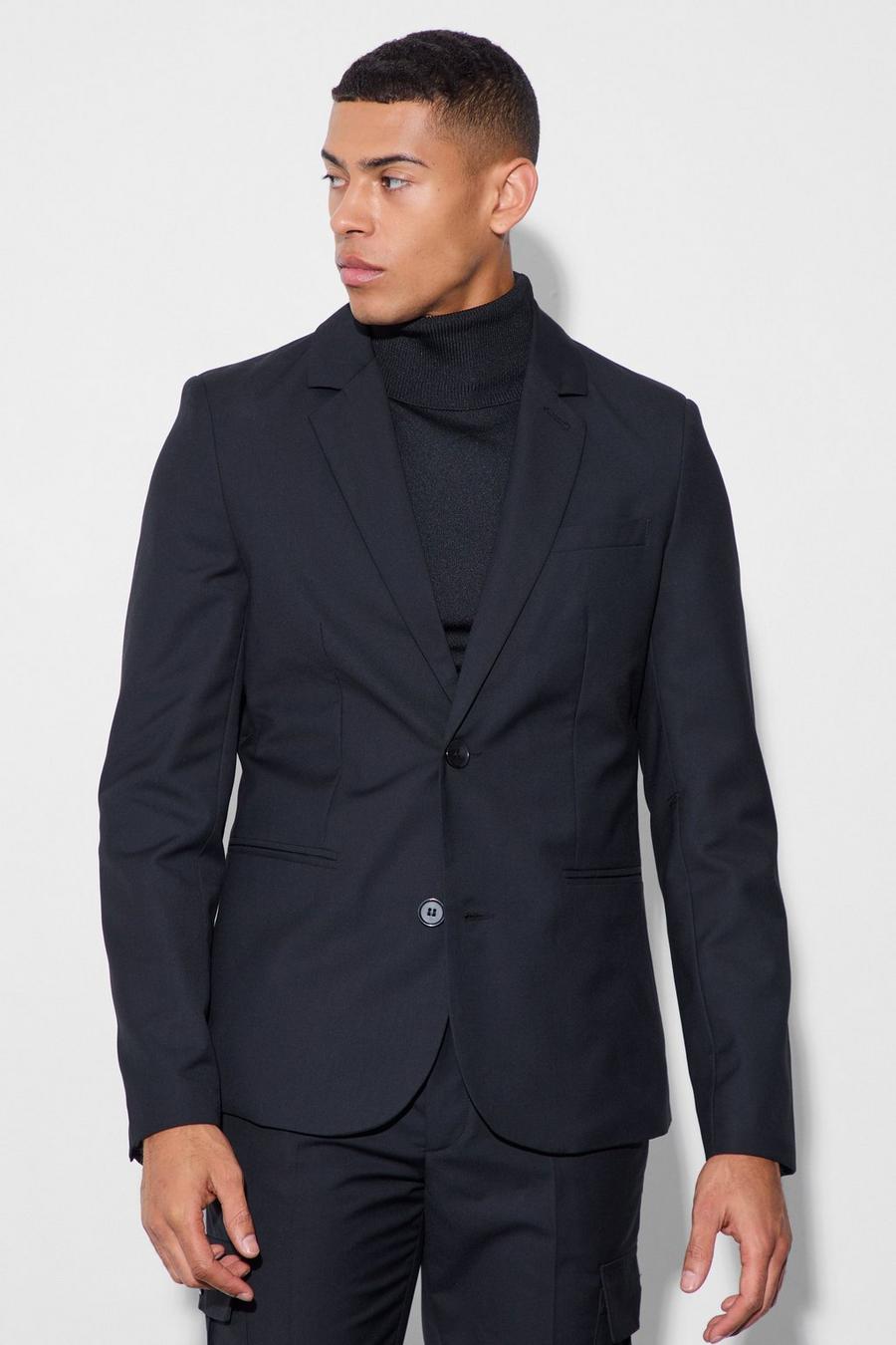 Black Skinny Fit Suit Jacket image number 1