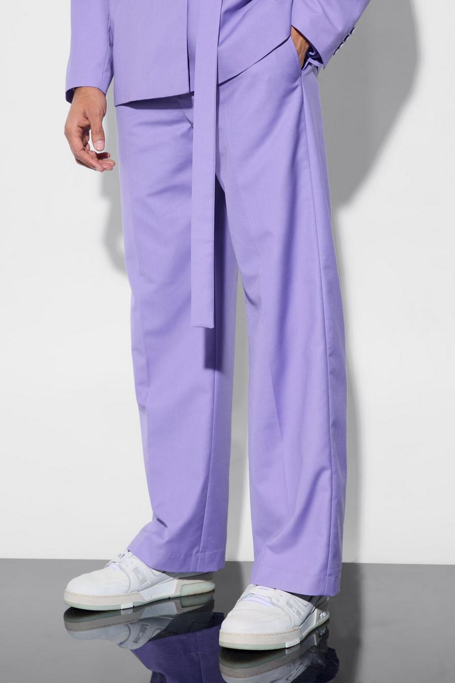 Lilac Wide Fit Suit Trousers image number 1