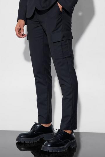 Skinny Fit Cargo Suit Trousers
