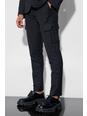 Black Skinny Fit Cargo Suit Trousers