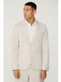 Stone Textured Skinny Single Breasted Suit Jacket