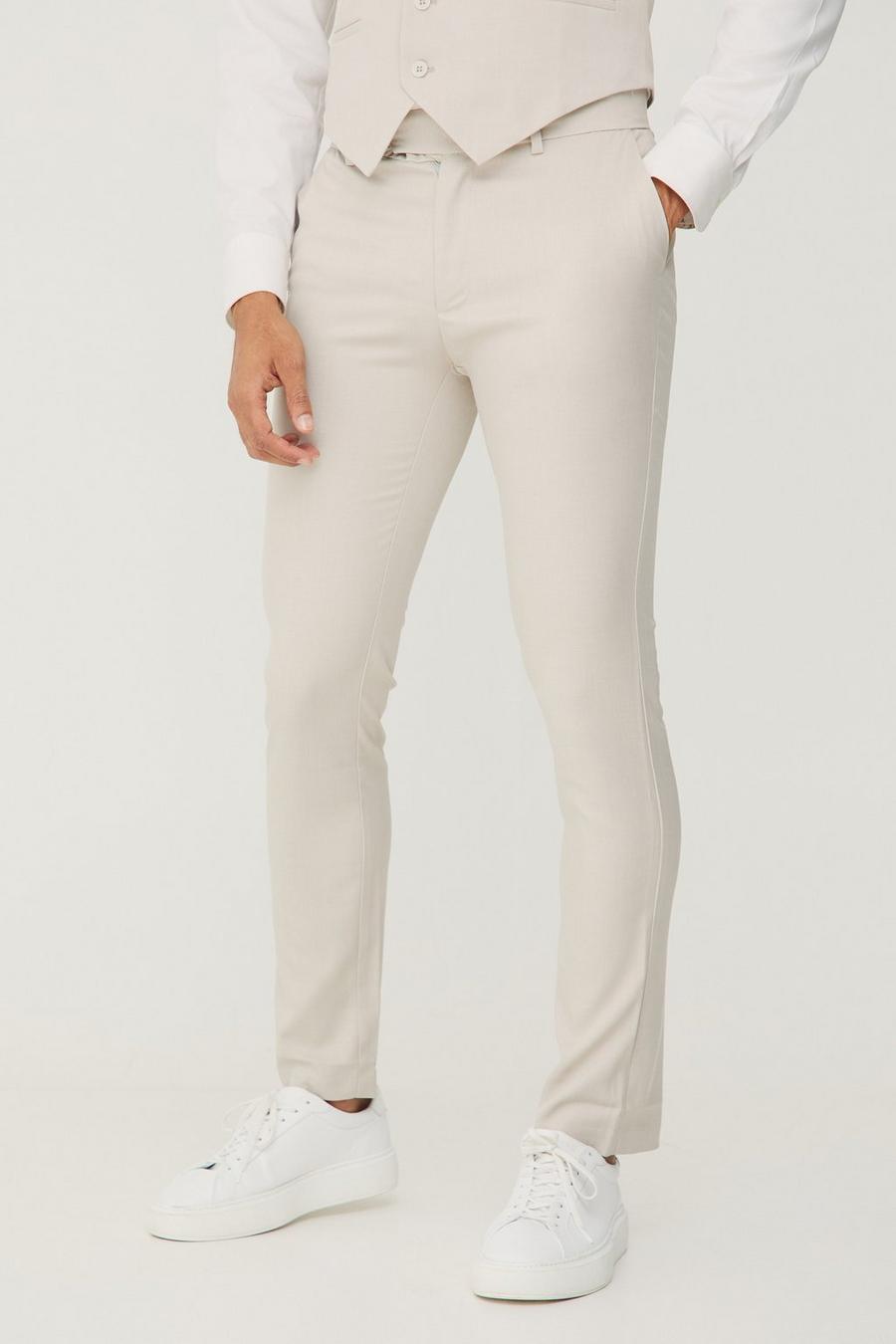 Stone Textured Skinny Fit Suit Trousers image number 1