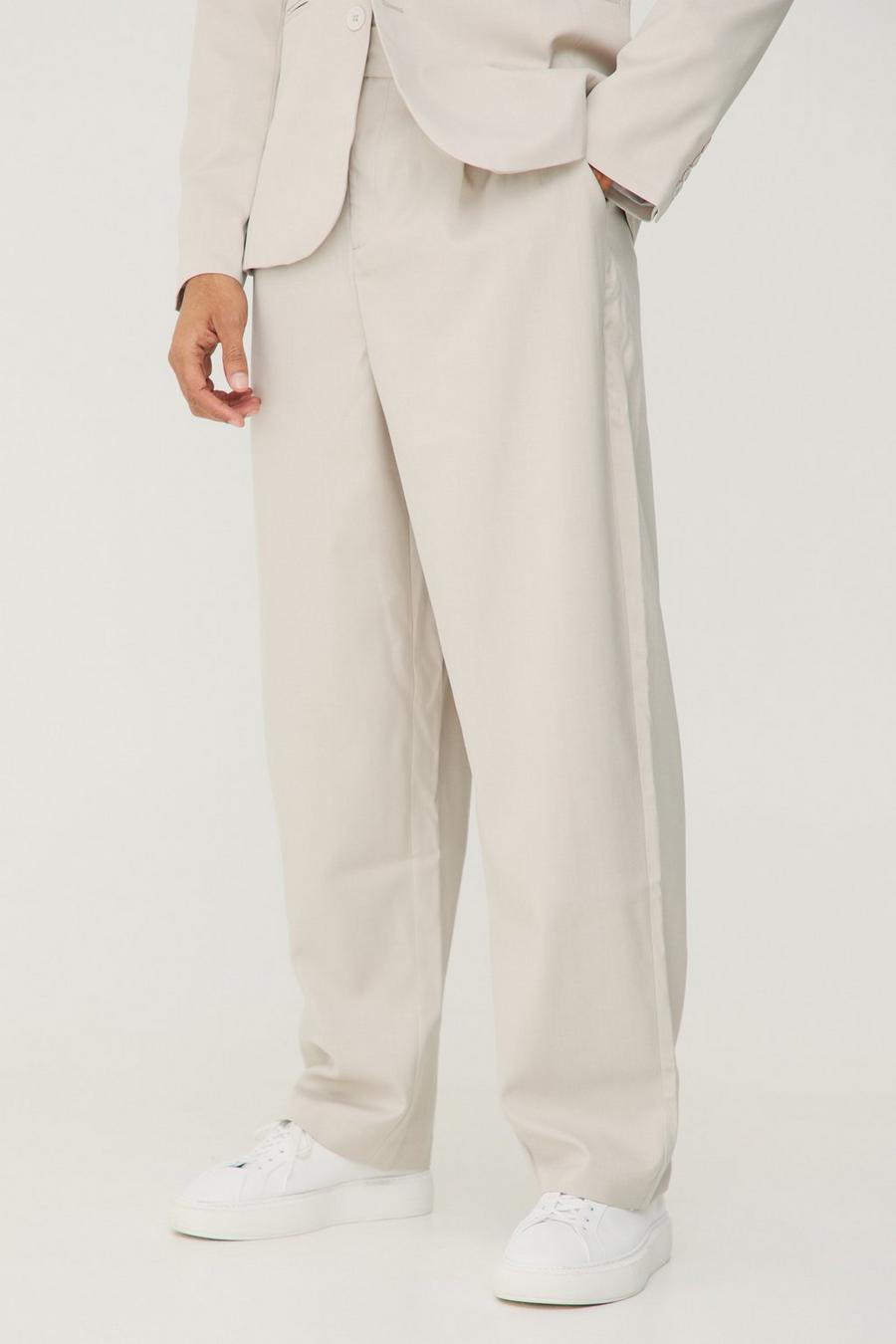 Stone Textured Relaxed Fit Trousers image number 1