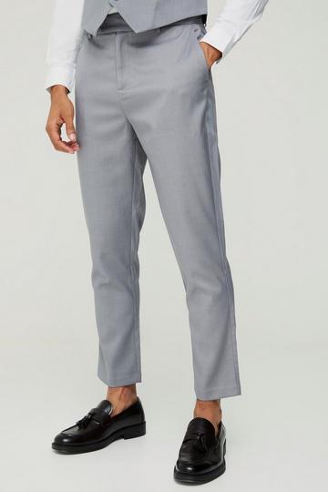 Textured Tapered Fit Suit Pants grey