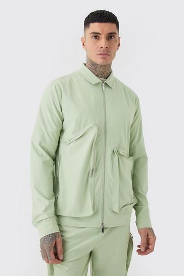 Tall Technical Stretch Harrington Asymmetrical Jacket sage