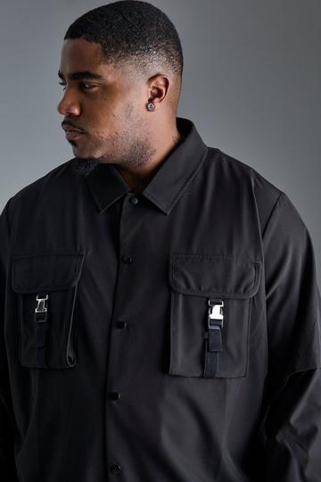 Plus Technical Stretch Harrington Utility Jacket black