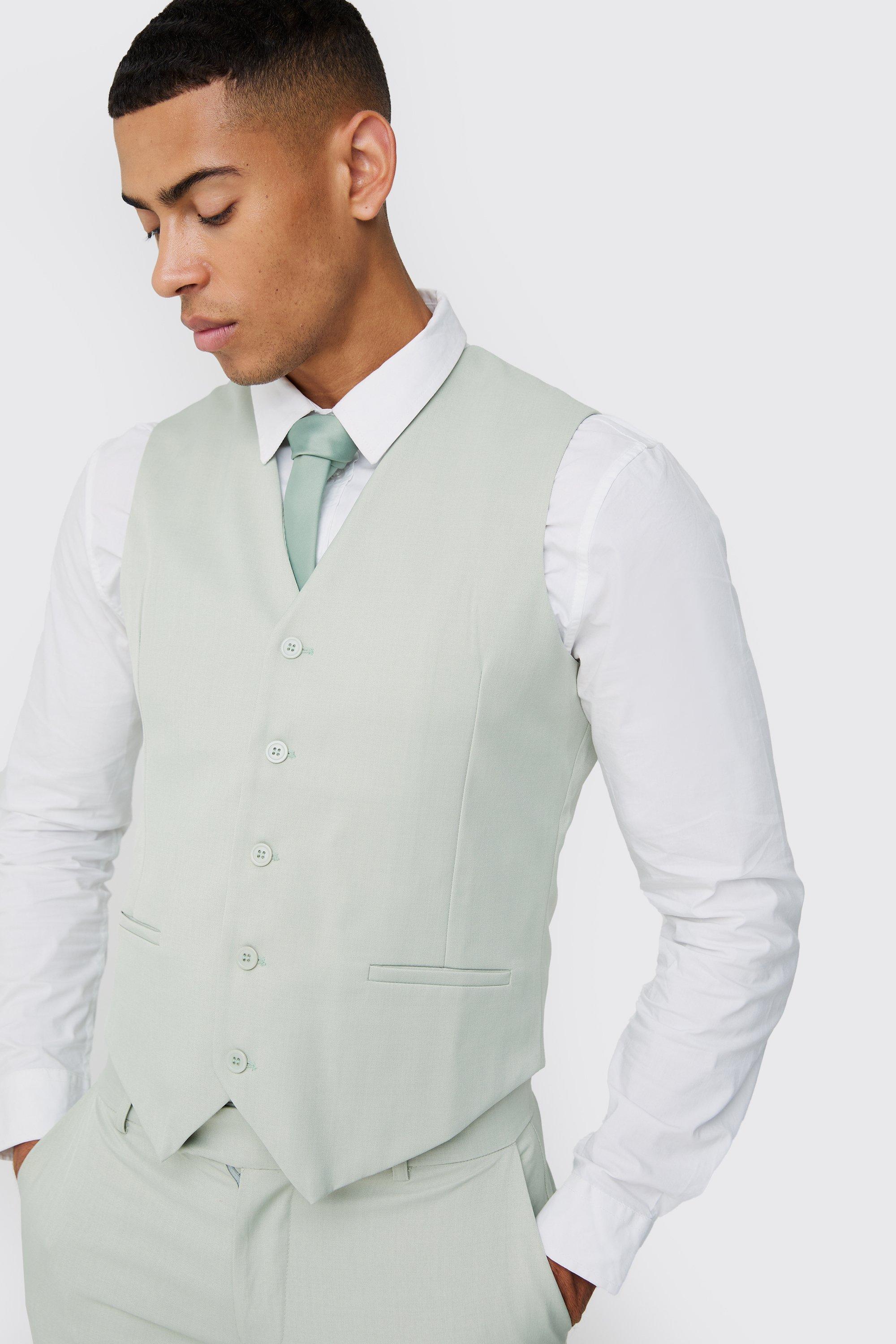 Sage Textured Waistcoat