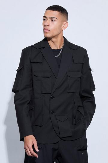 Extreme Pocket Oversized Blazer black