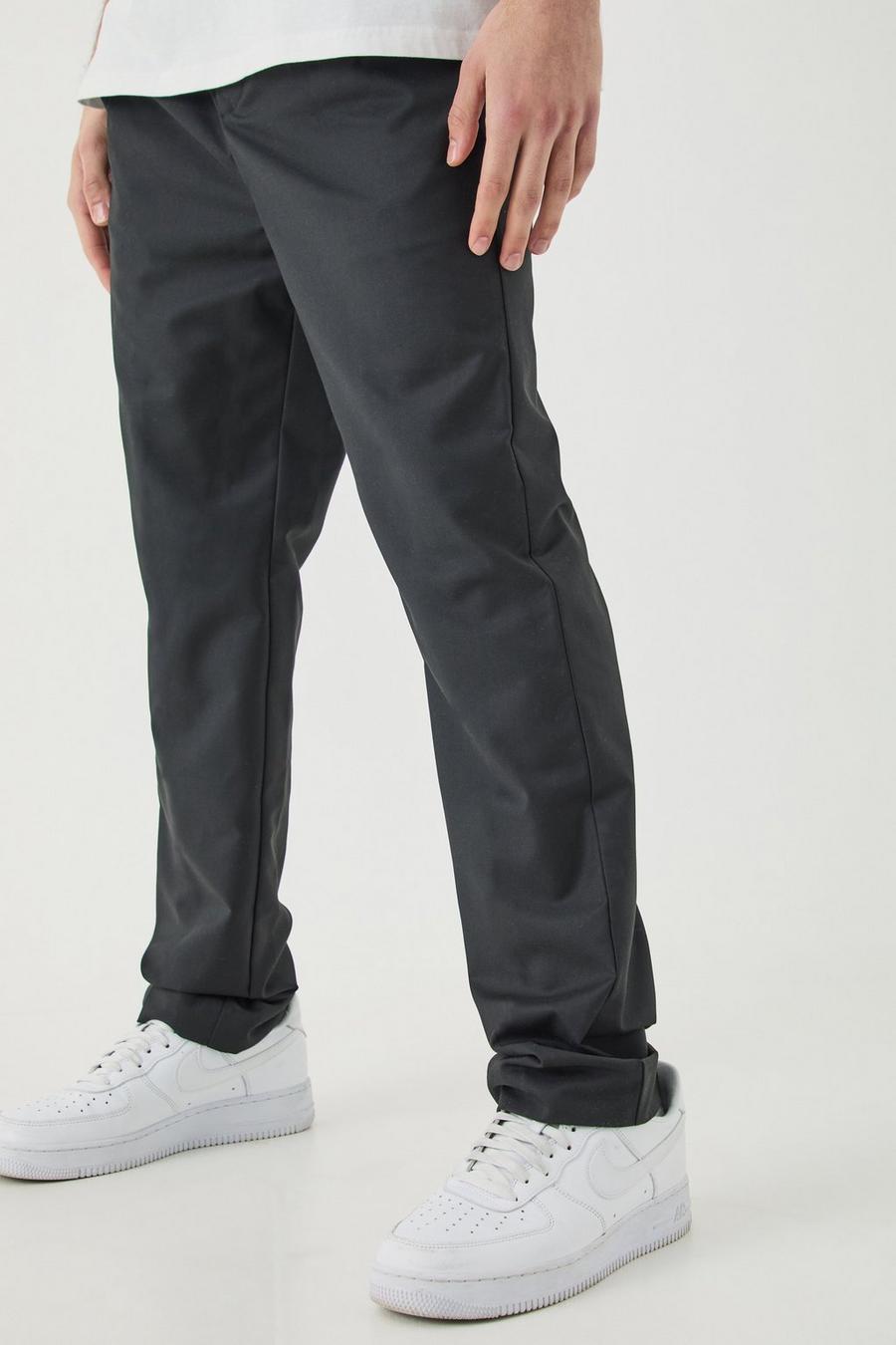 Pantalon droit plissé confort, Black
