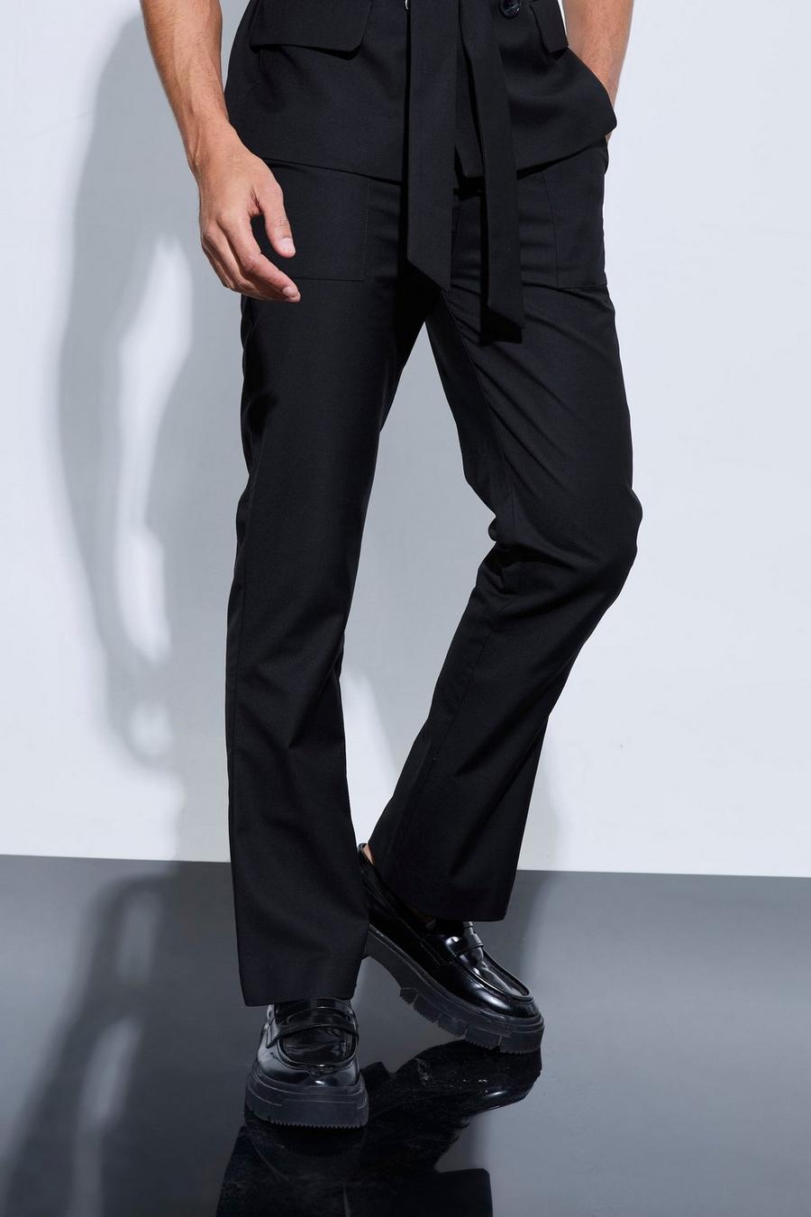 Pantalon flare oversize habillé, Black image number 1