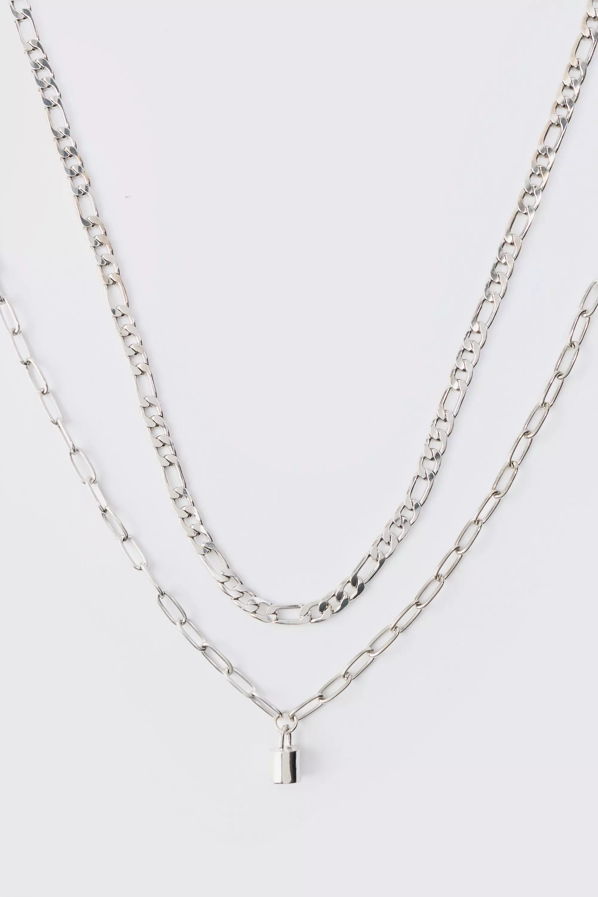 Silver Multi Layer Chain Necklace alternative image