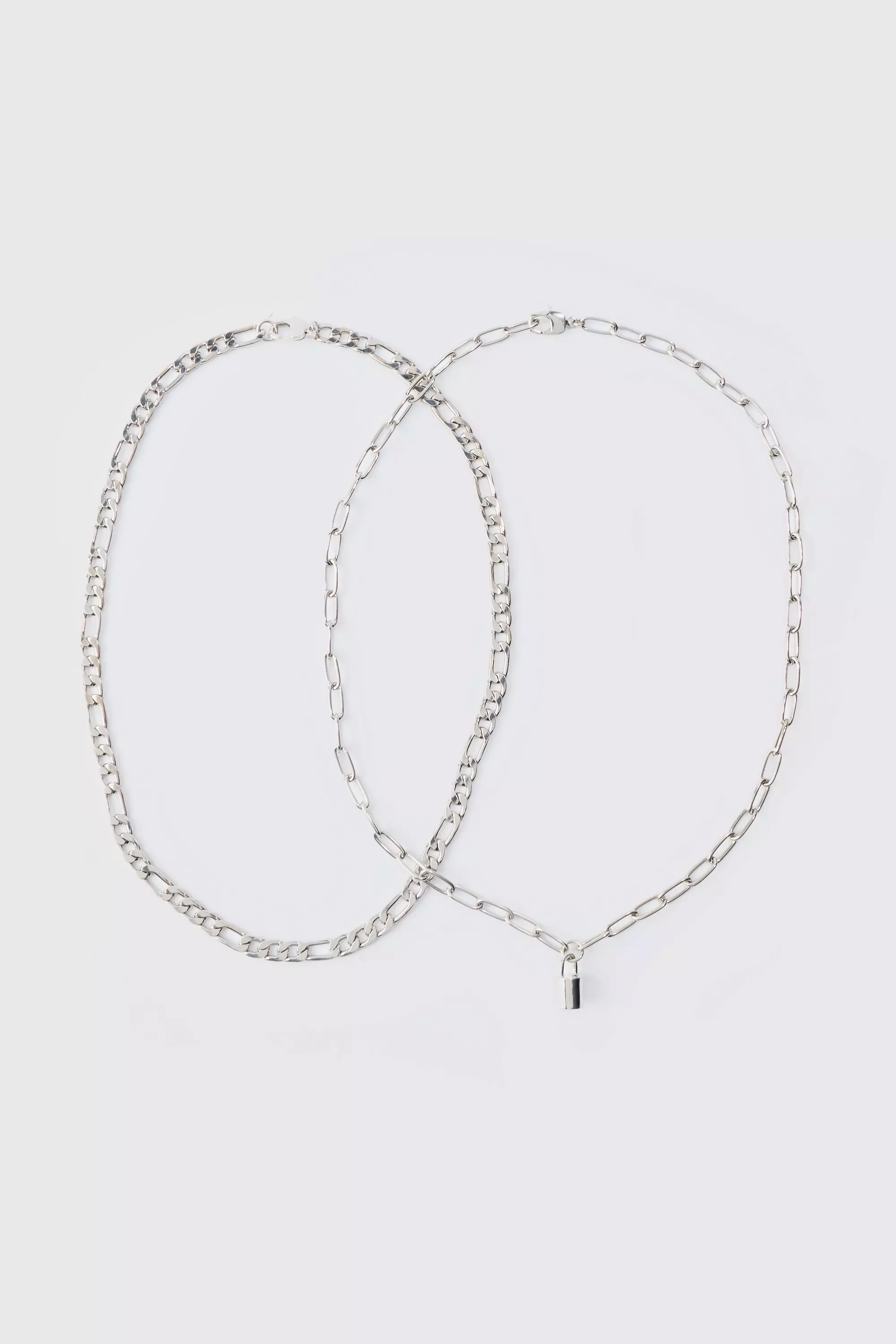Silver Multi Layer Chain Necklace alternative image