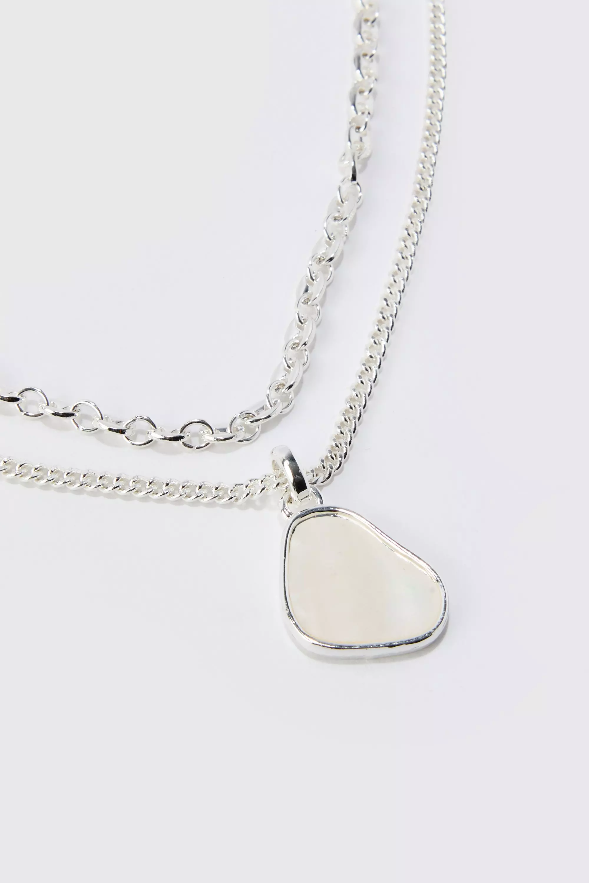 Silver Longer Length Multi Layer Pendant Necklace alternative image