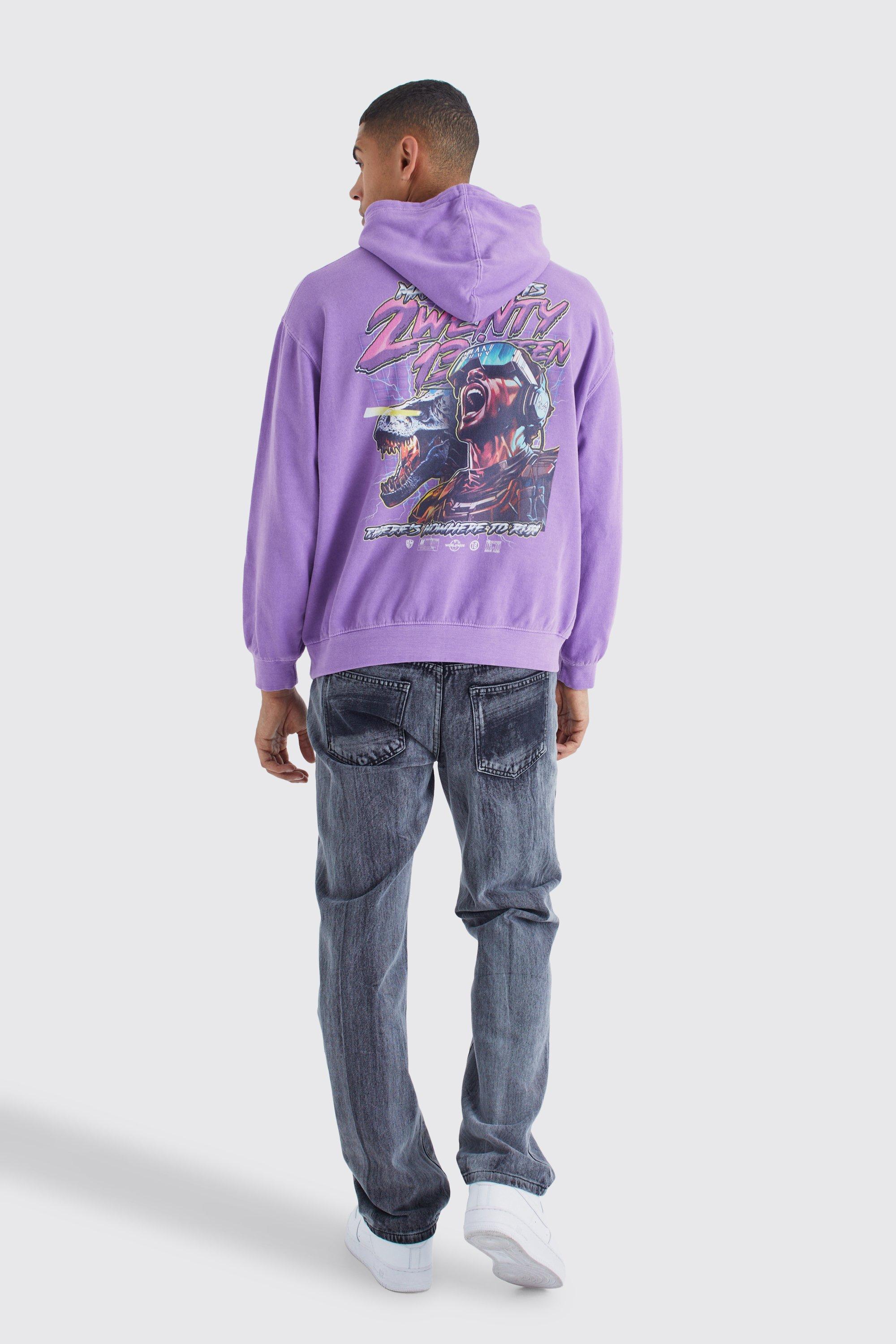 Purple graphic hot sale hoodie