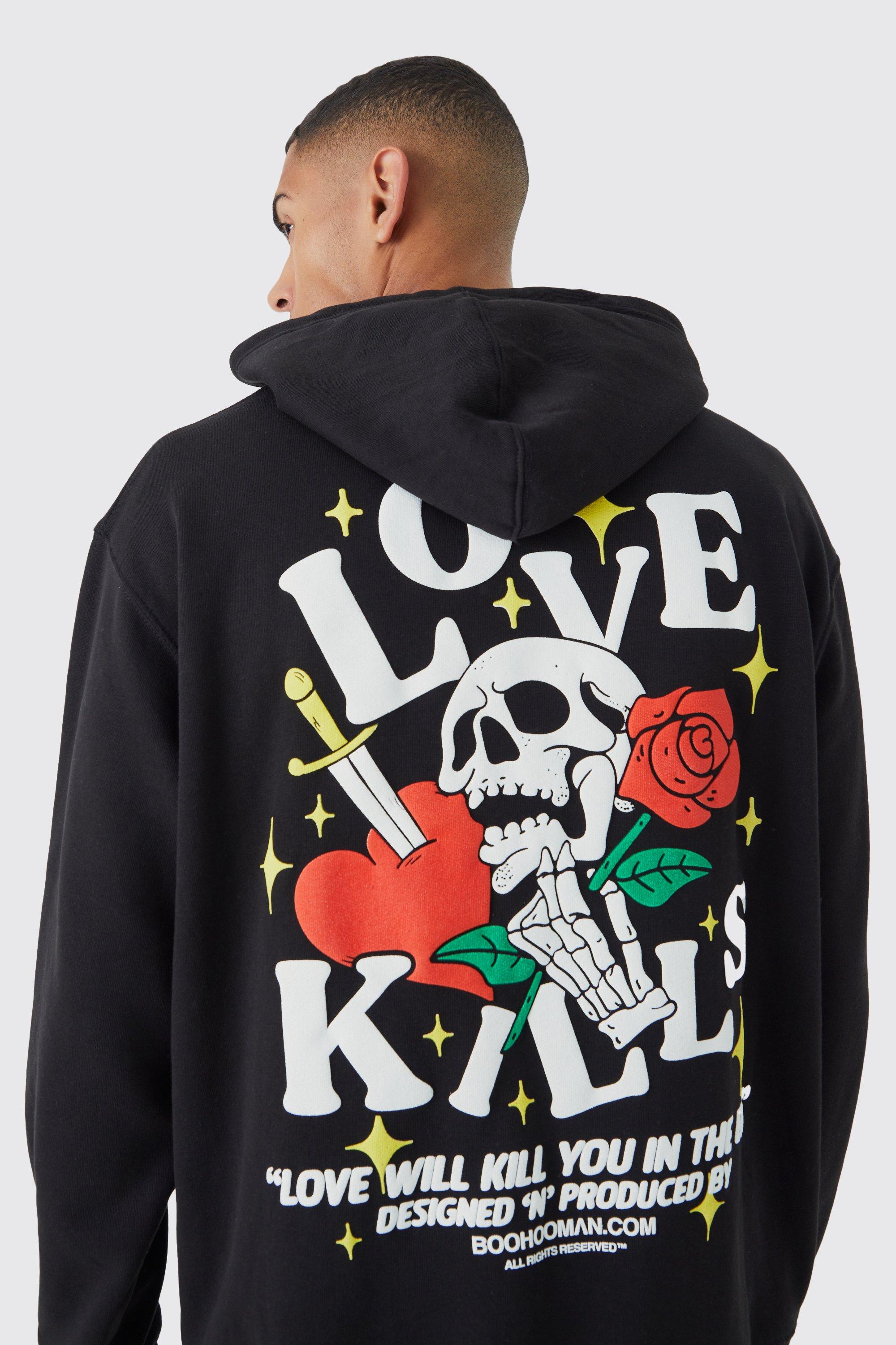 Sixth june skull print hoodie outlet black