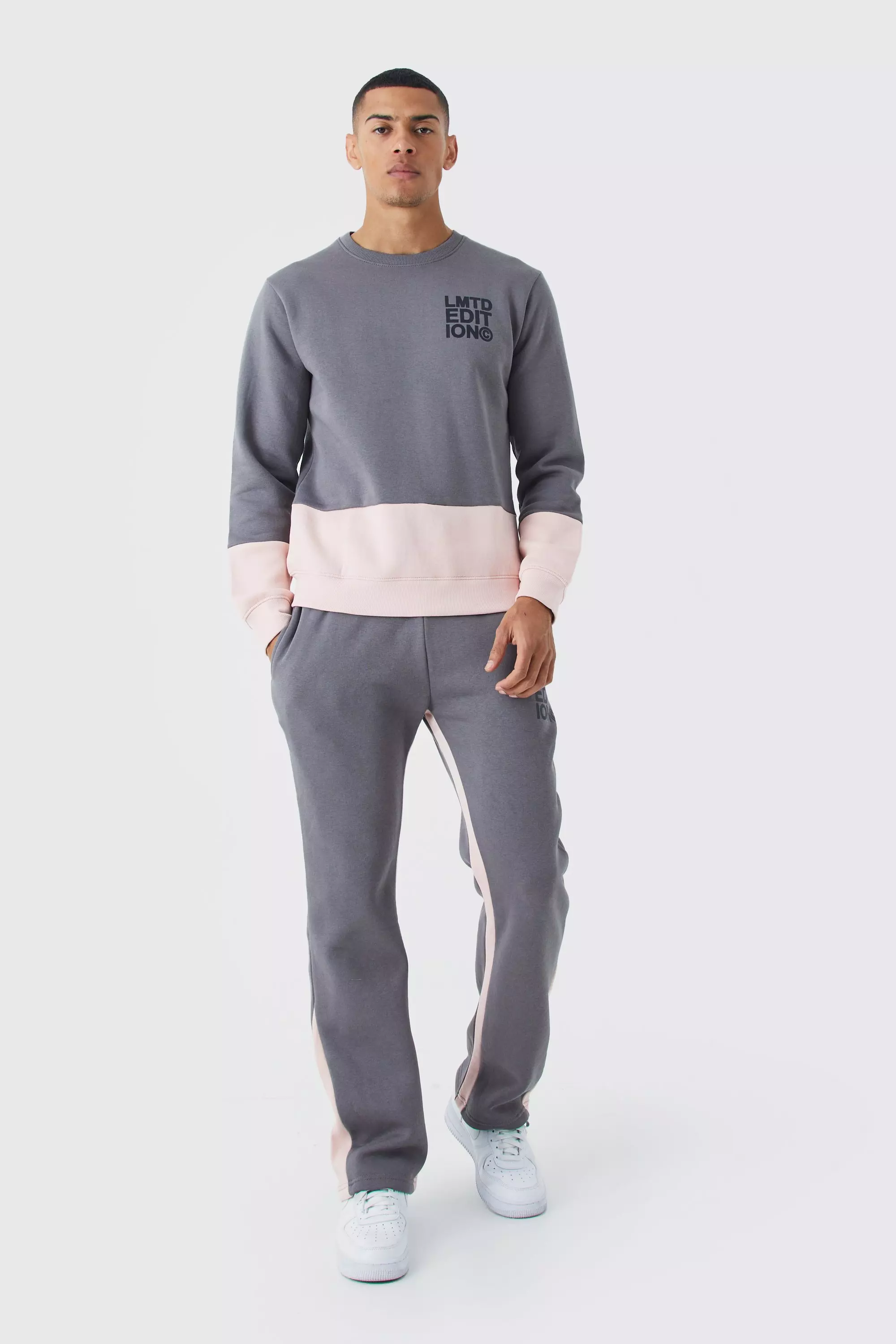 Charcoal Limited Edition Slim Gusset Colour Block Tracksuit alternative image