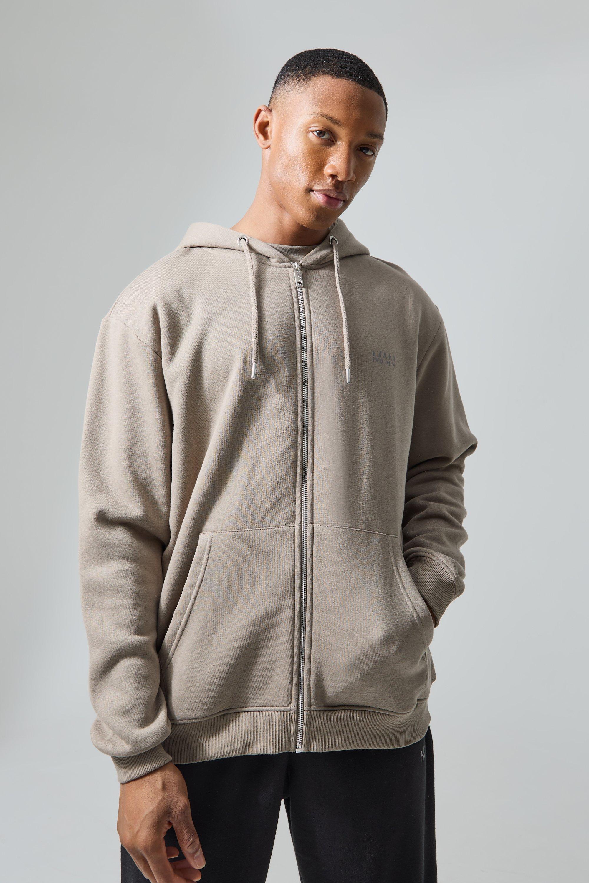 Man Active Oversized Zip Hoodie