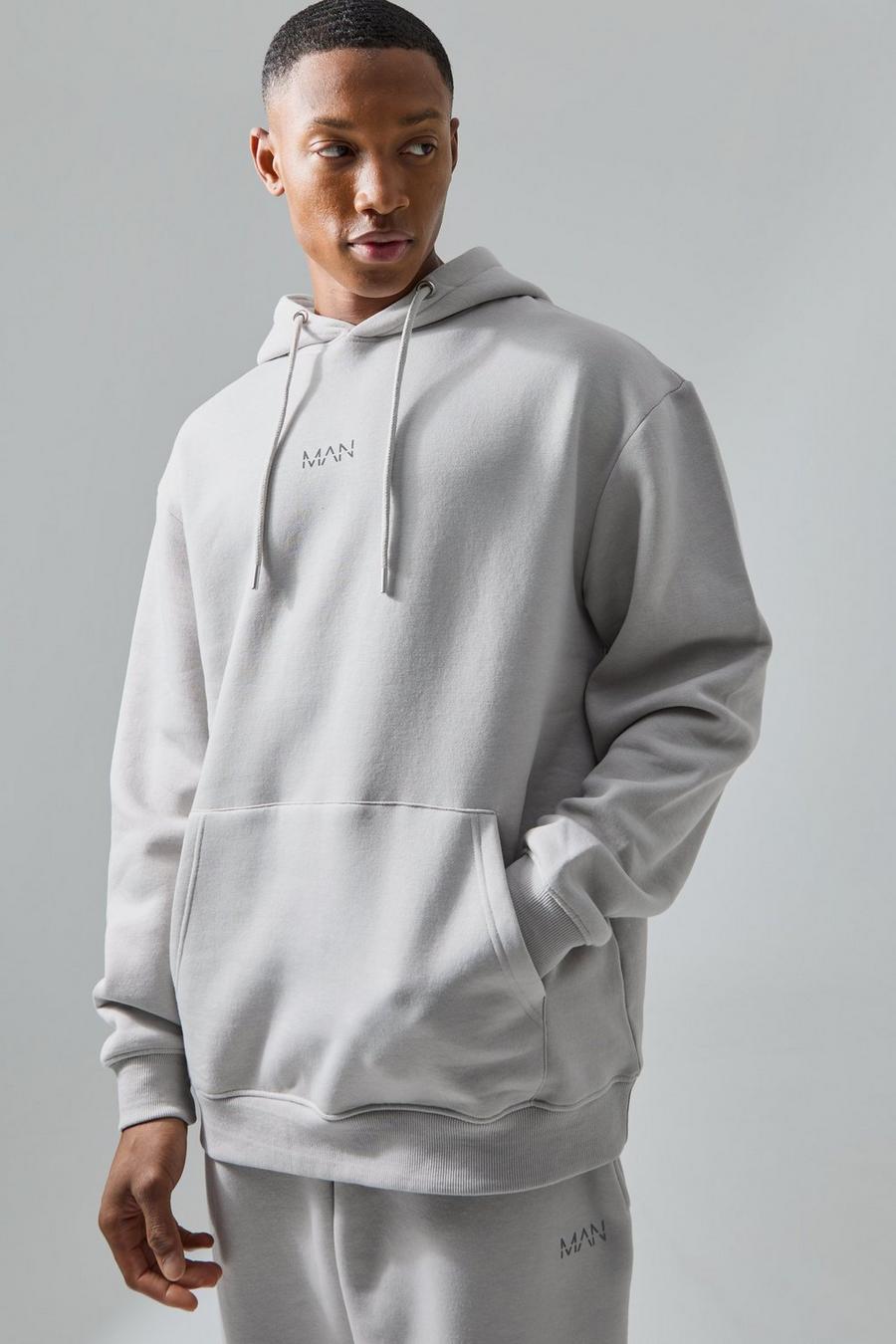 Light grey MAN Active Oversize hoodie