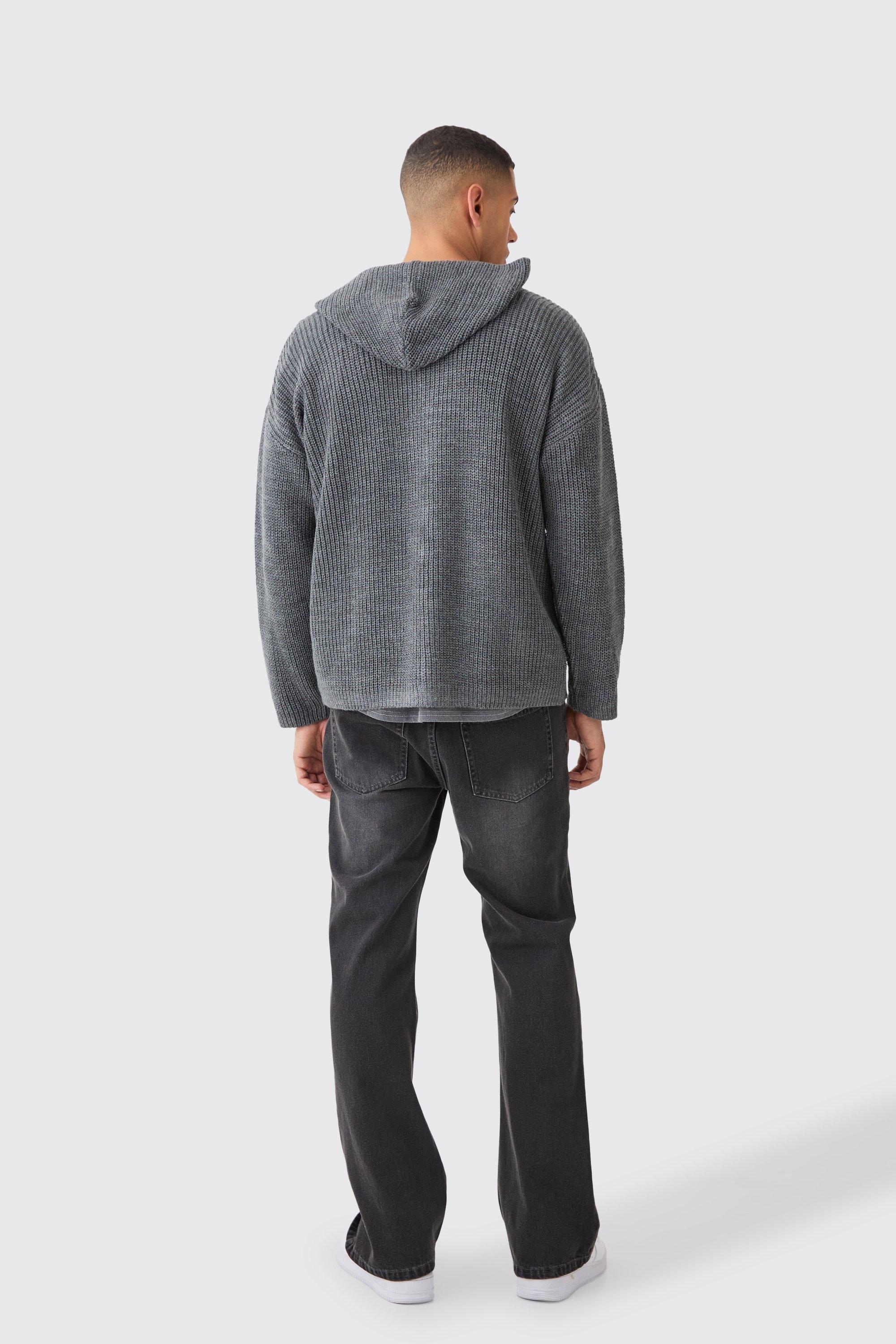 Boxy Ribbed Knitted Zip Through Hoodie | boohoo USA Boxy Ribbed Knitted Zip Through Hoodie | boohoo USA