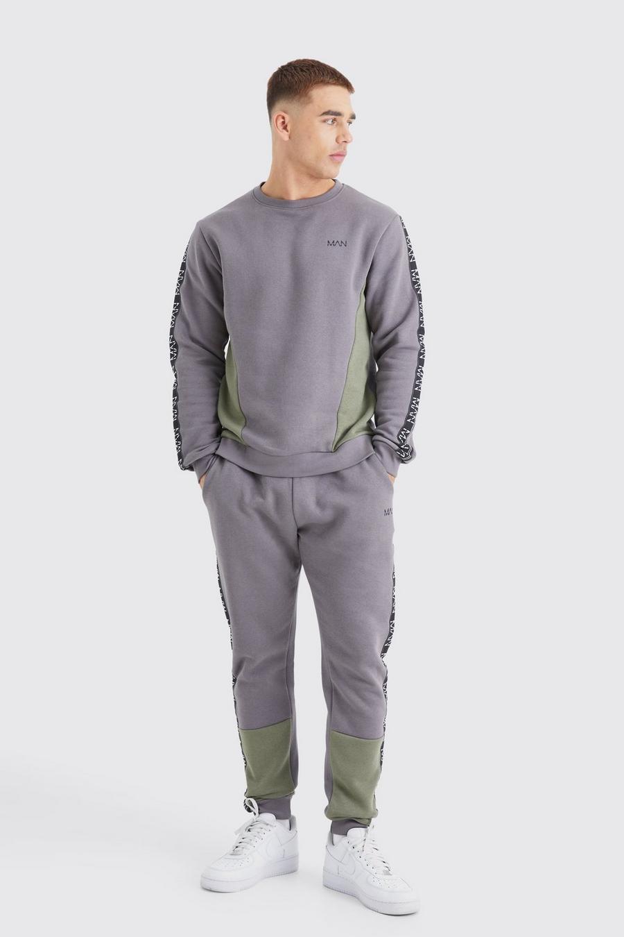 Man-Dash Colorblock Trainingsanzug, Charcoal image number 1