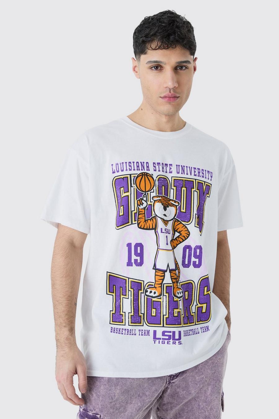White Oversized Gelicenseerd Tigers T-Shirt image number 1