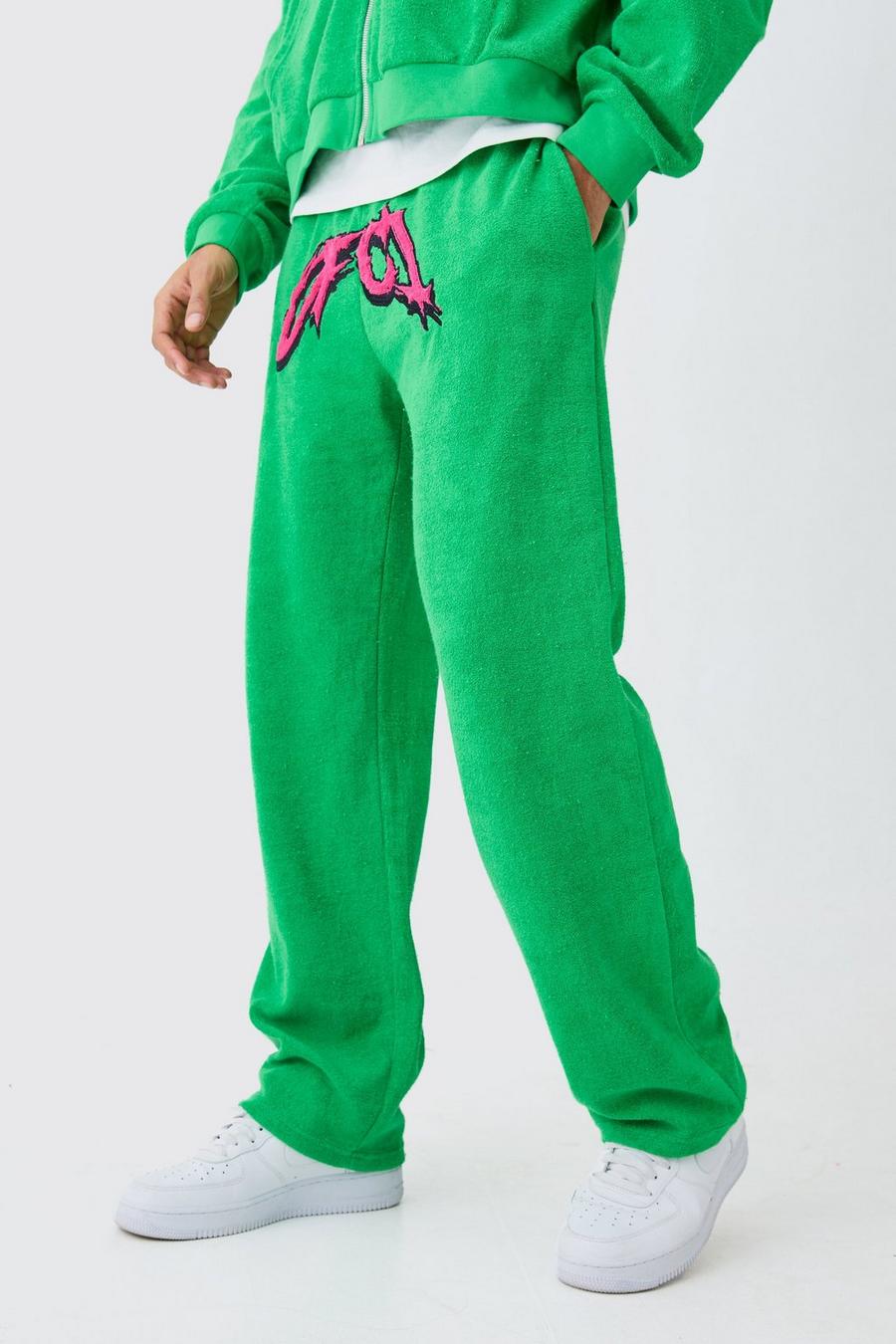 Pantalón deportivo holgado de felpa Ofcl, Green